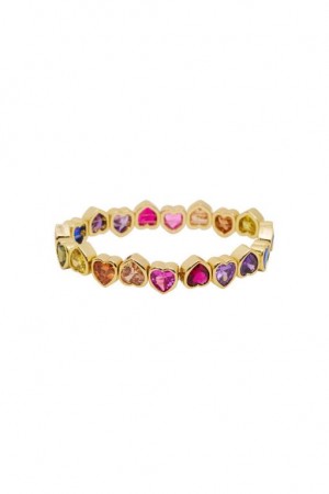 Multicolor Women LoveShackFancy Erin Wachs Large Heart Stretch Bracelet Jewelry | KEW-613598