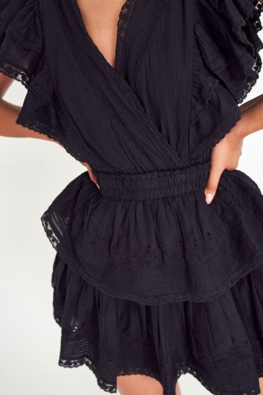 Black Women LoveShackFancy Gwen Heritage Mini Dress | FAK-862043