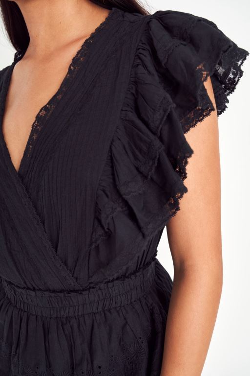 Black Women LoveShackFancy Gwen Heritage Mini Dress | FAK-862043