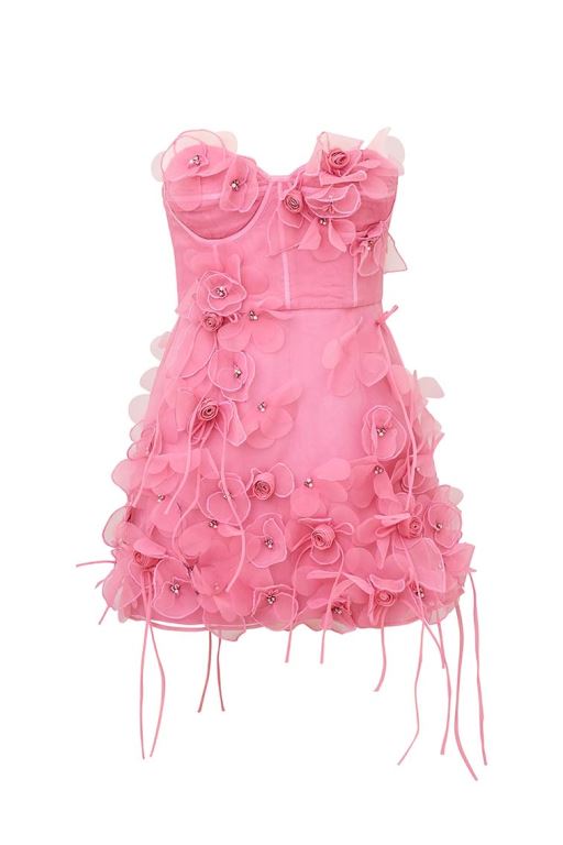 Black Women LoveShackFancy Sabila Organza Mini Dress | OUR-857409