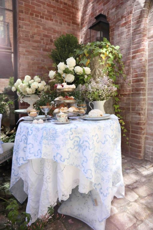 Blue Women LoveShackFancy Vintage Inspired Cotton Tablecloth Tabletop | LSX-609235