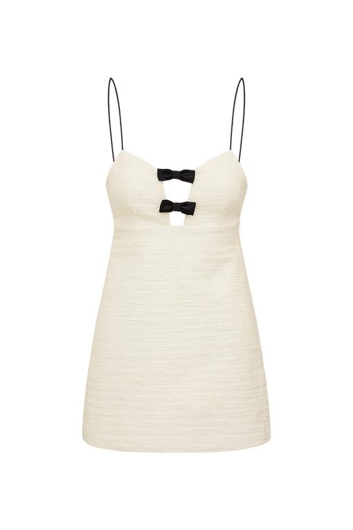 Cream Women LoveShackFancy Adelaide Tweed Mini Dress | PHG-739426