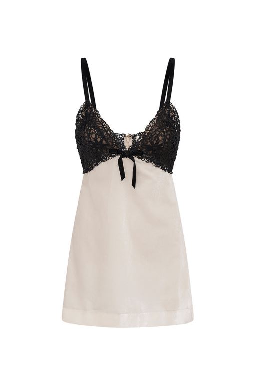 Cream Women LoveShackFancy Ganette Velvet Mini Dress | LAR-159364