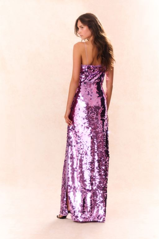 Light Purple Women LoveShackFancy Anora Sequin Gown Dress | WFP-765180