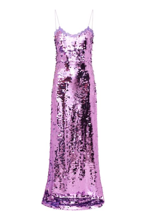 Light Purple Women LoveShackFancy Anora Sequin Gown Dress | WFP-765180