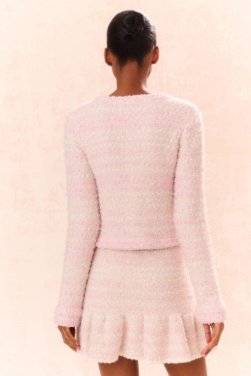 Light Yellow Pink Women LoveShackFancy Blanca Knit Cardigan | SZA-758463