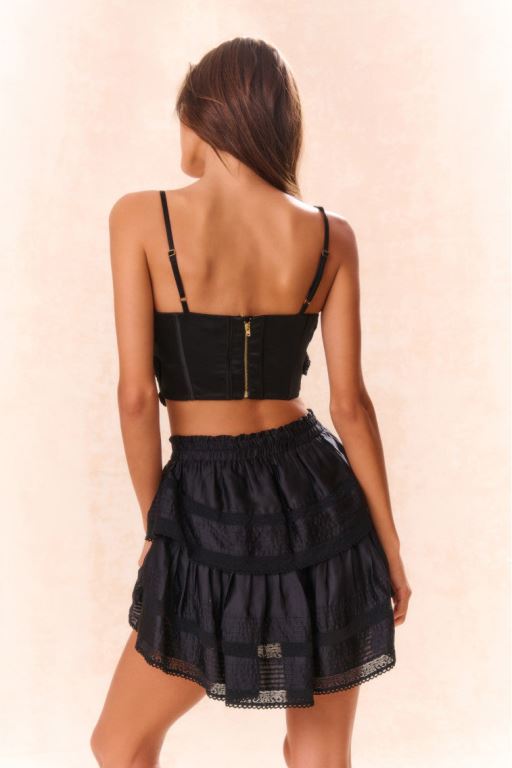 Pink Multicolor Women LoveShackFancy Woodley Bow Bustier Tops | TSH-298035