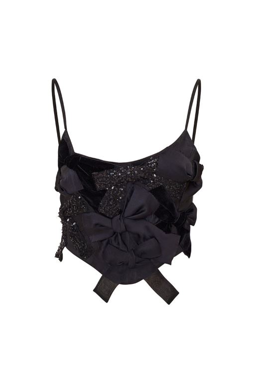 Pink Multicolor Women LoveShackFancy Woodley Bow Bustier Tops | TSH-298035