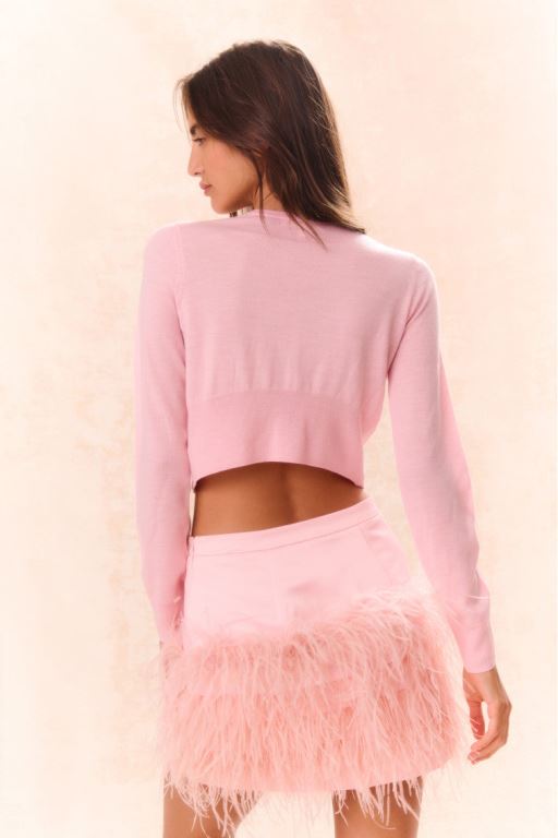 Pink Women LoveShackFancy Modine Embellished Wool Cardigan | BSL-014982