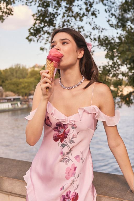 Purple Rose Women LoveShackFancy Parisa Silk Floral Maxi Dress | SNF-985102