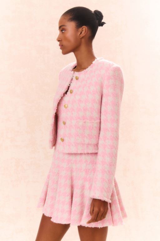 Rose Women LoveShackFancy Antoine Tweed Jackets | MAV-196357