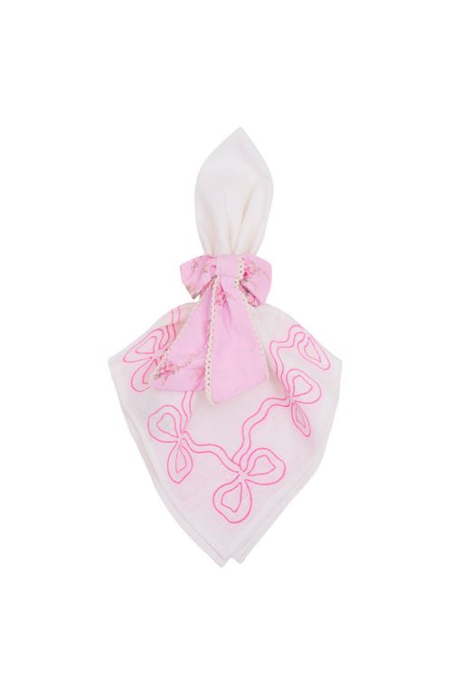 Strawberry Basil Women LoveShackFancy Bow Napkin Rings Set Of 4 Tabletop | WTP-859742