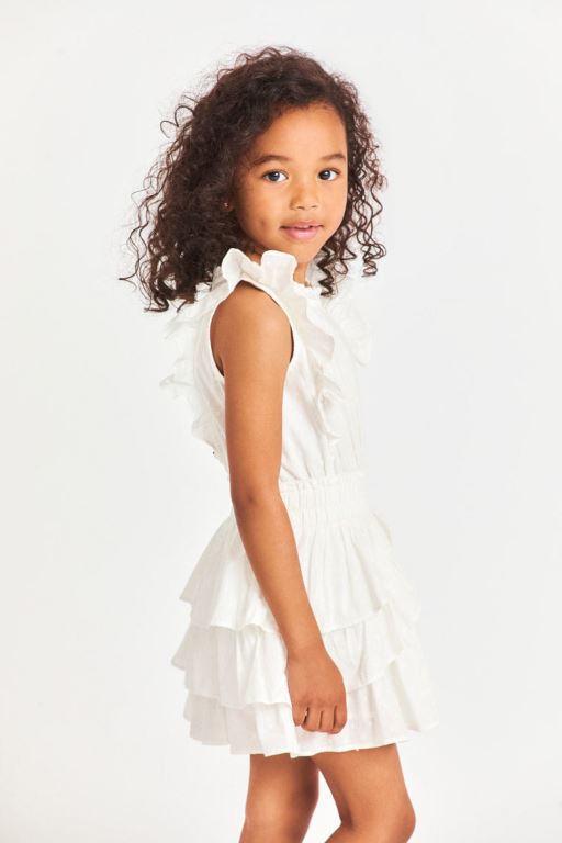 White Kids' LoveShackFancy Decker Heritage Dress | ZOF-235841