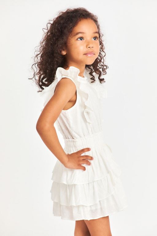 White Kids' LoveShackFancy Decker Heritage Dress | ZOF-235841