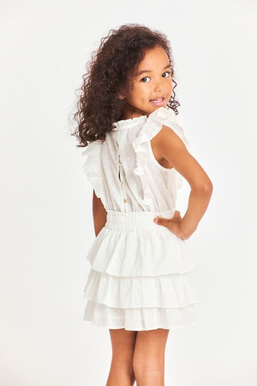 White Kids' LoveShackFancy Decker Heritage Dress | ZOF-235841