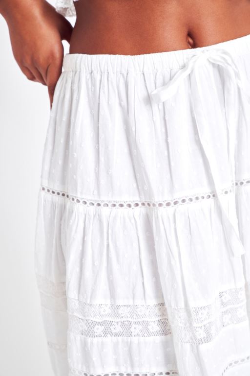 White Women LoveShackFancy Donna Heritage Midi Skirts | WNT-675320