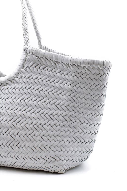 White Women LoveShackFancy Dragon Diffusion Nantucket Large Woven Leather Tote Bags | SJY-157692