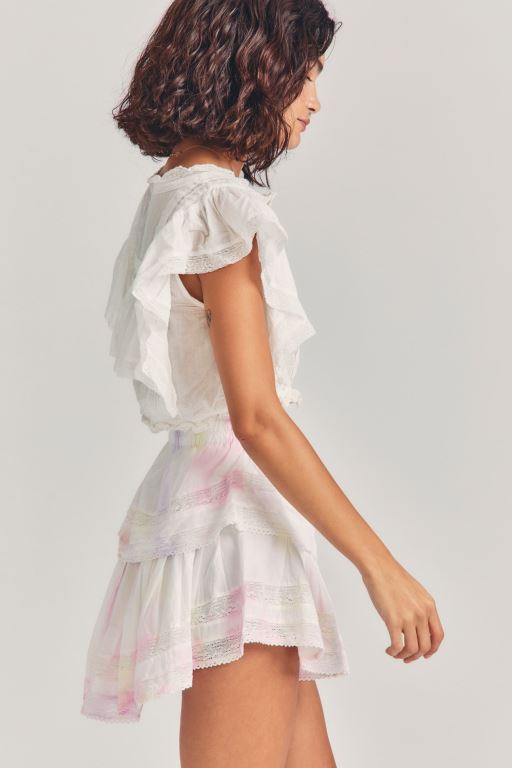 White Women LoveShackFancy Ruffle Mini Heritage Skirts | LRP-820546